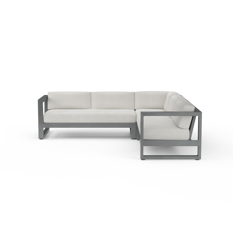 Canapé modulaire avec coussins Sunbrella Georgie, Argent coulé Sunbrella®