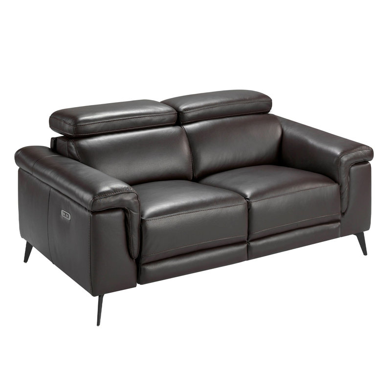 seater leather relax sofa, 2, Chocolate, 103cm H x 170cm W x 99cm D