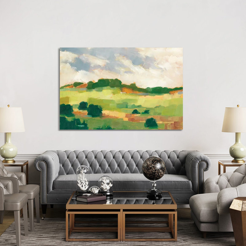 «Scattered Trees II» par Ethan Harper - reproduction d'art, H 40 po x l 60 po x 1,5 po, Toile tendue, Pas de tapis