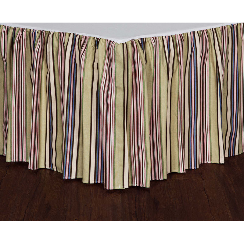 Hillhouse Circa Stripe 15" Drop Shirred Bed Skirt, Twin