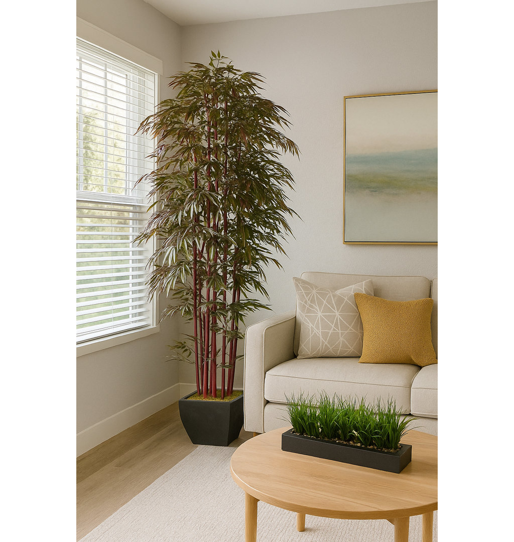  96'' Faux Bamboo Tree in Planter Vintage Home