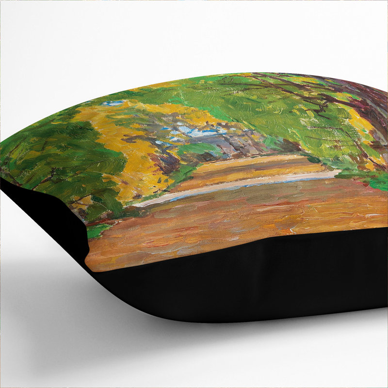 Park In Jevisovice By Carl Moll Square Throw Cushion, Black, 55cm H x 55cm W x 20cm D