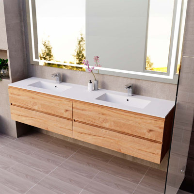 Meuble-lavabo simple DAX Pasadena 80 po avec vison mat et bassin brillant Toscana