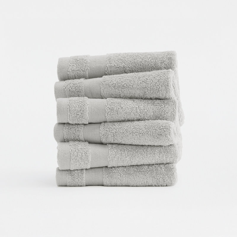 Ensemble de débarbouillettes 100% coton Essential, Gris clair
