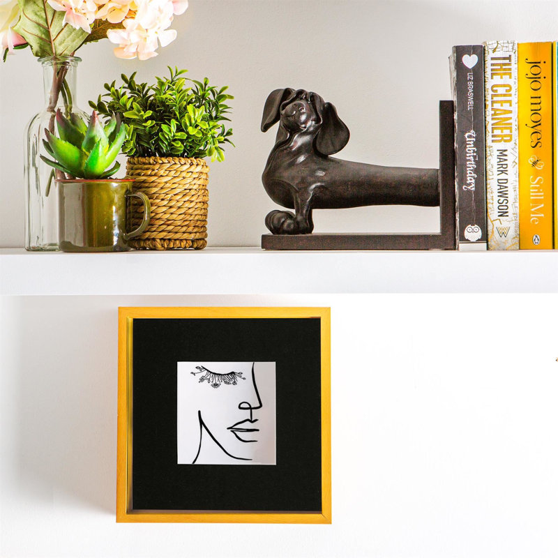 Nicola Spring - 3D Deep Box Photo Frame, Light Wood/Black, 10cm x 10cm