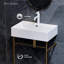 Lavabo console en céramique Claire 24 avec pieds chromés-731963041