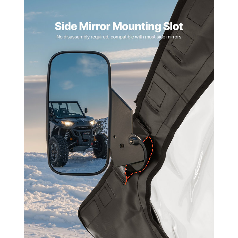 Portes supérieures de cabine fermées, compatibles avec Polaris RZR PRO XP / Turbo R 2020-2024, portes supérieures douces, ensemble de fenêtre latérale à fermeture à glissière UTV à l'épreuve du vent, fonctionne avec des miroirs latéraux et des pare-brise
