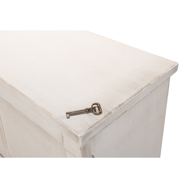 Boxholm 112'' W Solid Wood Sideboard, White/White