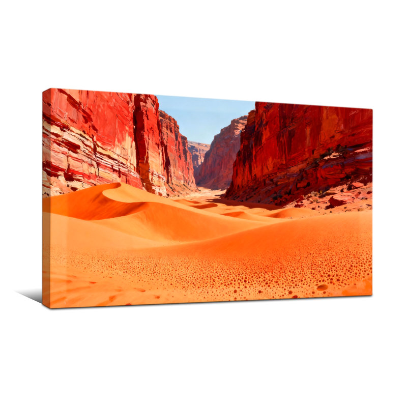 Paysage et nature, désert, canyon, dunes de sable, paysage de roches rouges, H 16 po x l 32 po