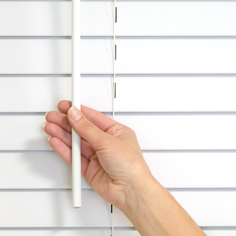  Akura Room Darkening 2" Flat Slat Faux Wood Horizontal/Venetian Blinds, 34"W x 60"L, White