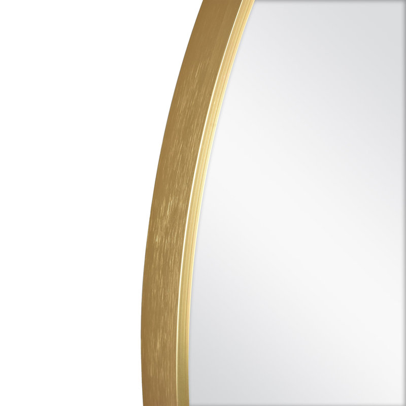 Karrina Round Metal Accent Mirror, 28" x 28", Black