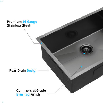33X19x10"Undermount Single Bowl Stainless Steel Kitchen Sink