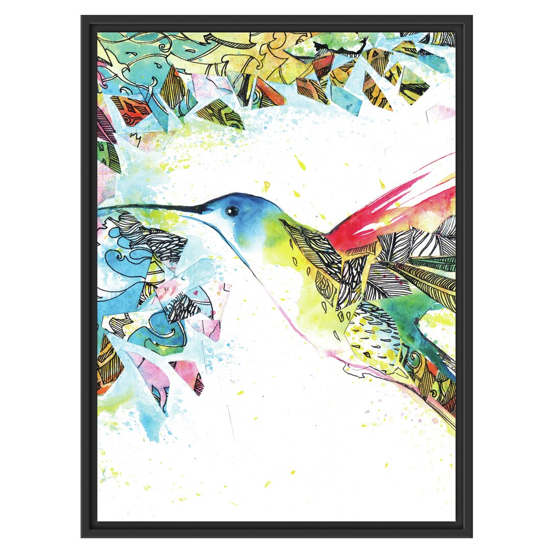 Gerahmtes Wandbild Kolibri Kunst