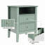 Table de chevet cannelée verte de 45,7 cm (18 po) avec 2 tiroirs - Table de chevet moderne pour chambre et salon