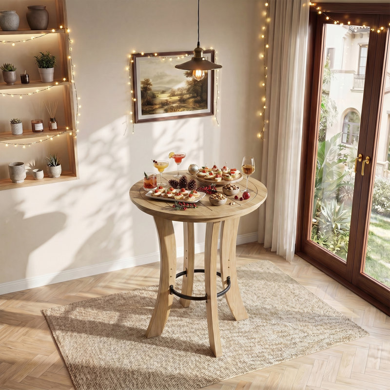 Table bistro 39,4 "de haut avec repose-pieds en métal