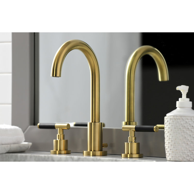 Robinet de salle de bain espacé avec ensemble de drain Kaiser, Laiton brossé