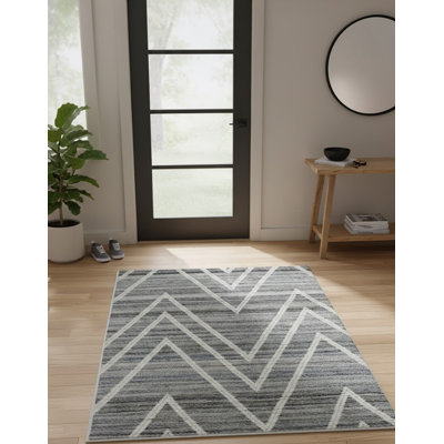 Tapis chevron en laine touffeté à la main Ridinger