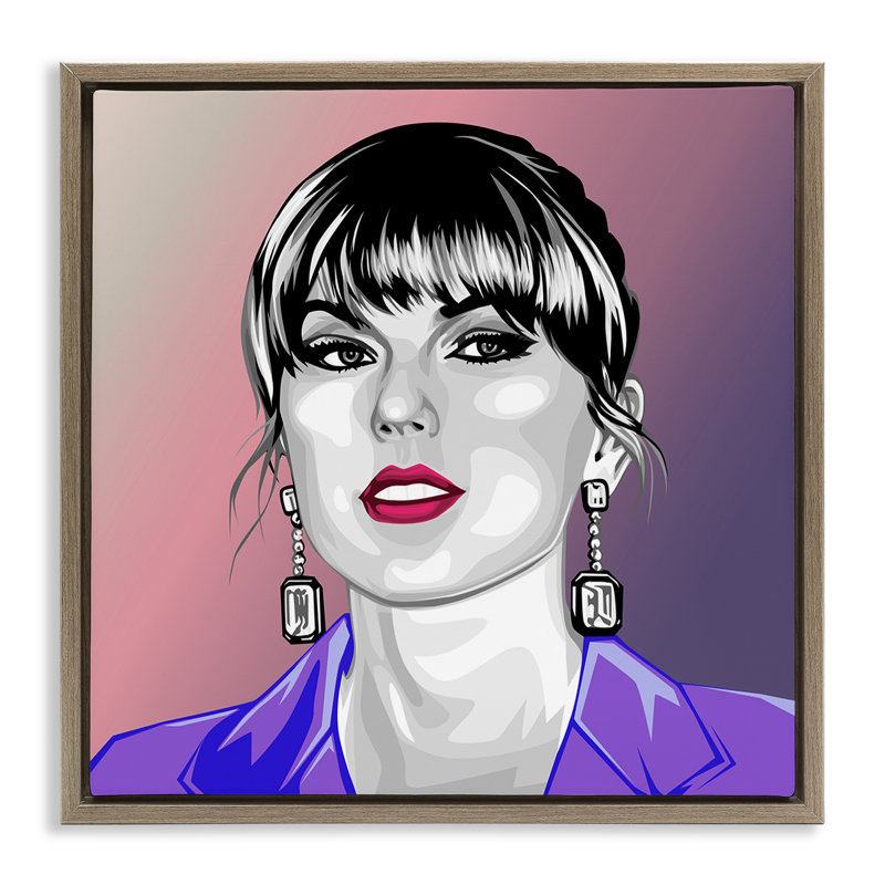 "Taylor" par Birch & Ink, H 25 po x l 25 po, Cadre flottant noir de jais