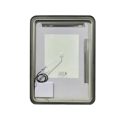 40 Inch Rectangle LED Front and Backlit Wall Mirror in Black