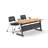 Beneta 2 Person Training Meeting Seminar Table with Modesty Panel and 2 Chairs Complete 3 pc Set