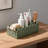 Green Wavy-Edged Paper Rope Storage Basket With Double Wooden Handles. Portable Design, Elegant Decorative Piece For The Home. Suitable For Toilet Shelves, Side Tables, And Miscellaneous Storage Baskets.-1240172445