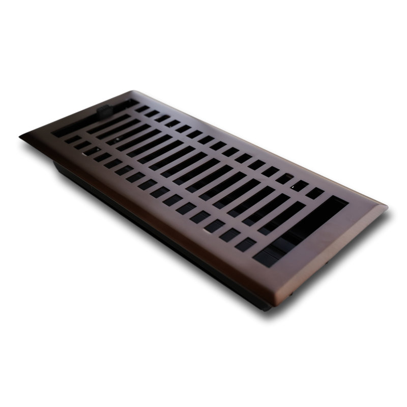Registre de fixation en métal pour plancher / mur, Bronze huilé, 14 x 4