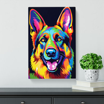 German Shepherd Pop - Wrapped Canvas