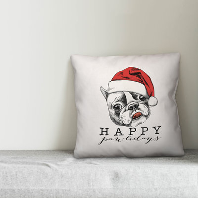  Happy Pawlidays Throw Pillow Cover