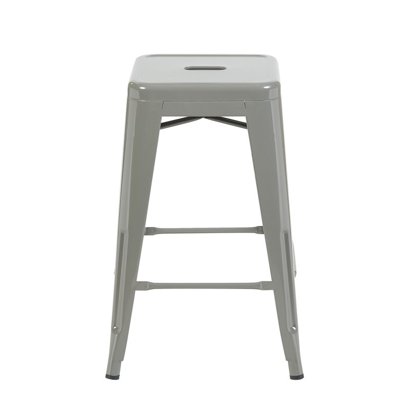 Counter Stool with Metal Frame, Silver