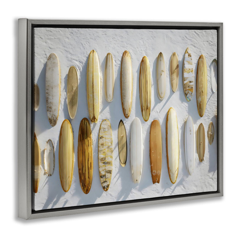 Cadre flottant de la collection Vintage Surfboard, design par Franklyn Gregory, 25 x 31, Lustre Grey Floater Framed