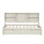 Structure de lit de jour simple blanc crème avec buffet, tiroirs et station de charge intégrée, rangement latéral, moyeu-884440441