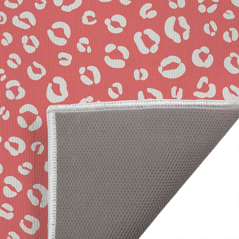 Tapis de toilette rectangulaire absorbant et antidérapant Leopard Play, 34" W x 21" L, Dusty Rose
