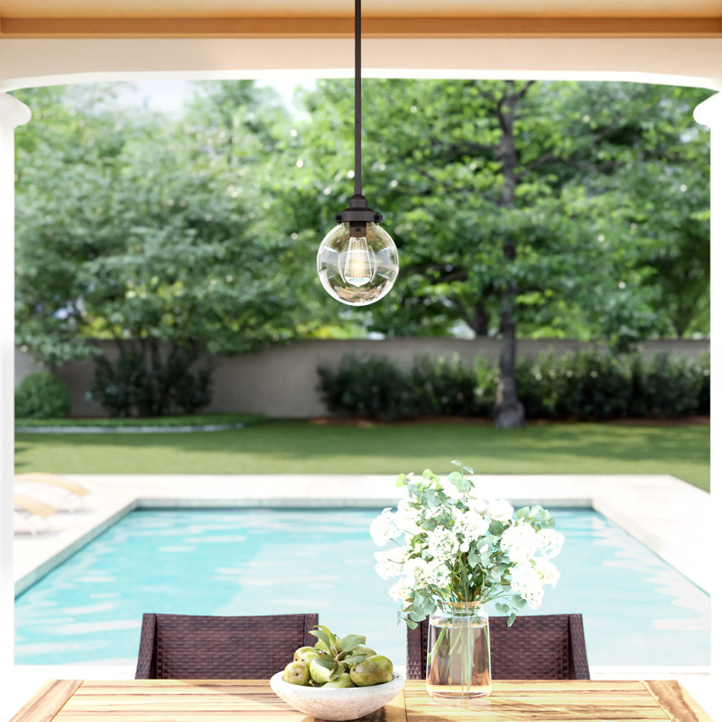 Reeves 1 - Light LED Outdoor Pendant, Aged Brass