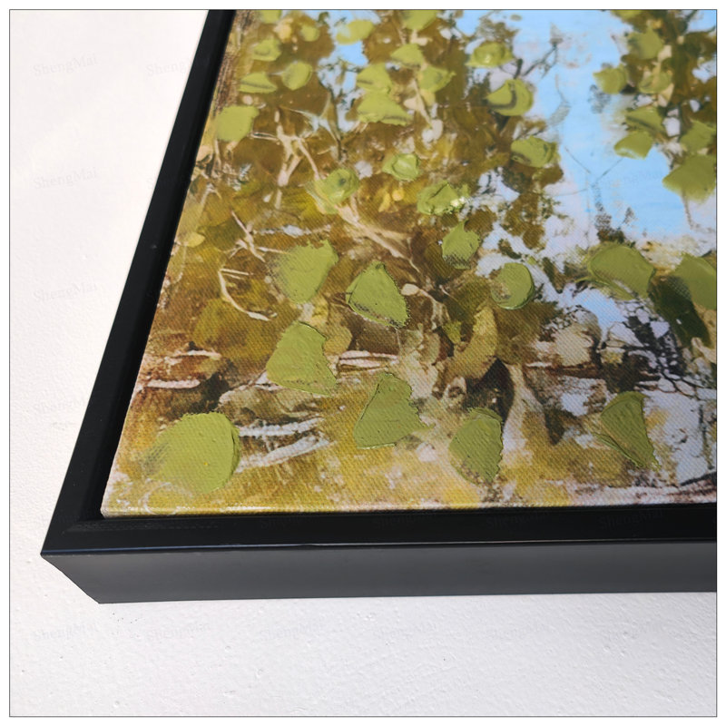 Art mural encadré rustique en toile de ferme avec texture peinte à la main, beau champ et paysage de grange à fleurs sauvages pour la décoration intérieure