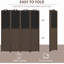 Paravent pliable de 1,2 m de haut (4 pi 5,5 pi), brun noyer, avec tableau noir pour usage de bureau, cloison haute.