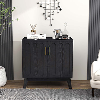 Buffet avec tablettes réglables et pieds en bois massif de style Mid-Century
