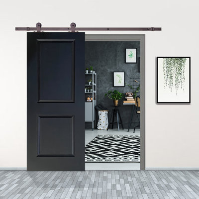 80'' Hollow Paneled without Installation Hardware Kit Barn Door
