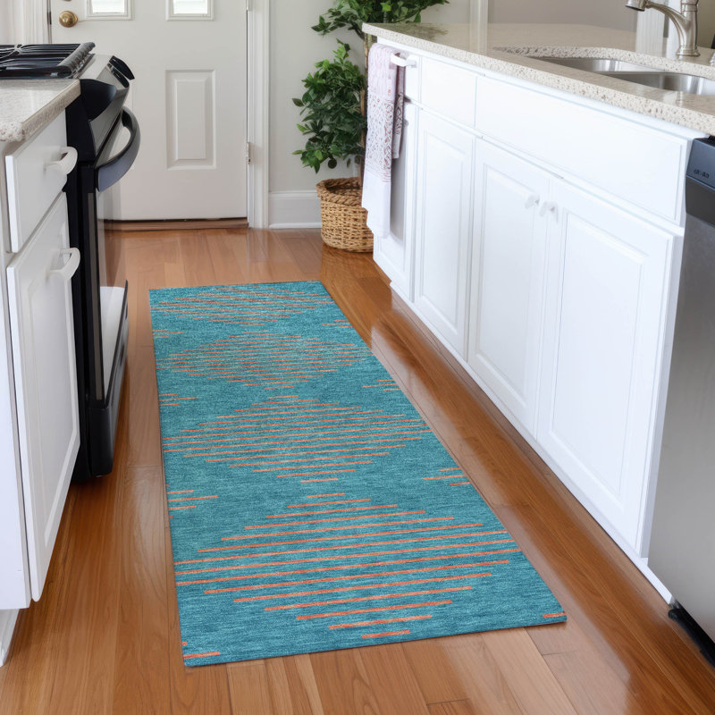 Premium Machine Washable Jahnke AMF1017 Geometric Rug, Runner 2'3" x 7'6"