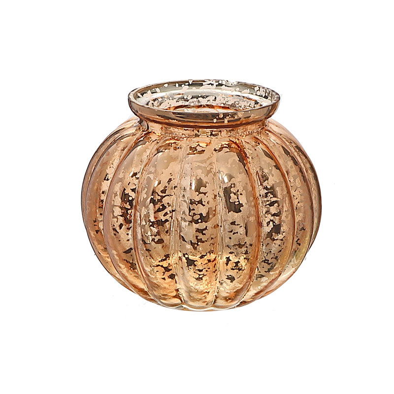 Ih Casadecor 4'' H Mercury Glass Tabletop Tealight Holder, Bronze