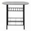 Ensemble de table de salle à manger, 3 pièces, petit, L 32 po, cuisine, stratifié gris, métal noir, contemporain, moderne-986984837-994709523