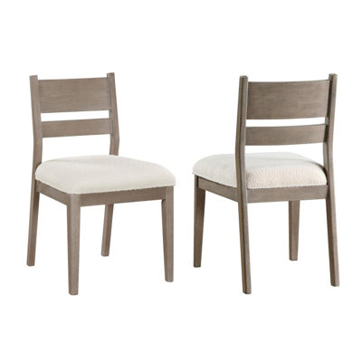Chaise de salle à manger en bois gris côtier (ensemble de 2)