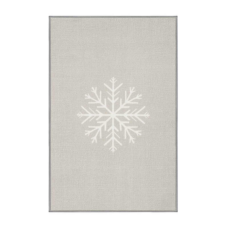 Soft Plush Esquer Christmas Modern & Contemporary Abstract Area Rug in Gray – Gray Binding, 2x4