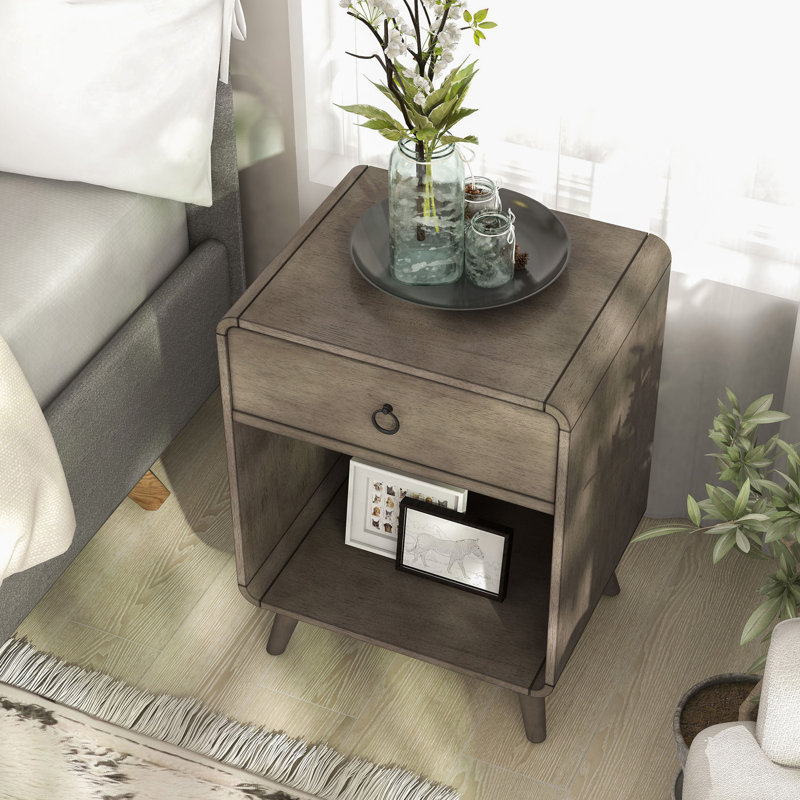 Dutchover End Table with Storage, Gray