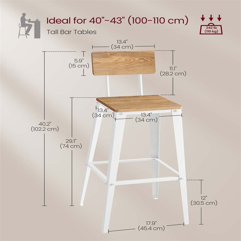 Bar Stool with Steel Frame