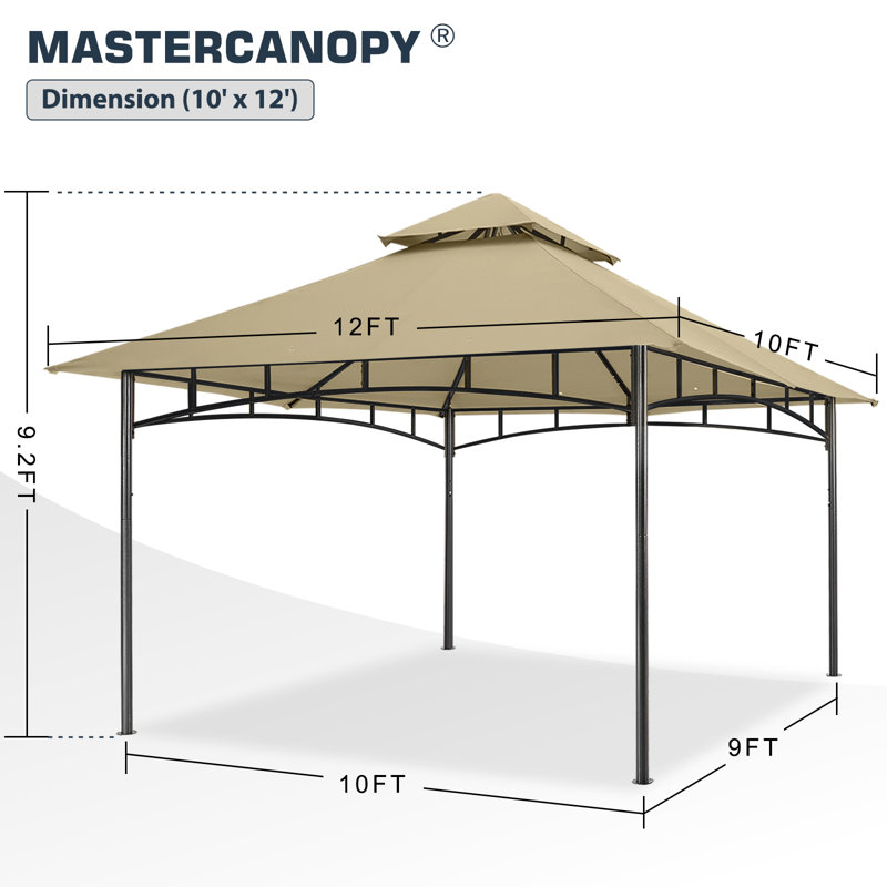 MASTERCANOPY steel garden pavilion, Beige, 10 pi x 12 pi