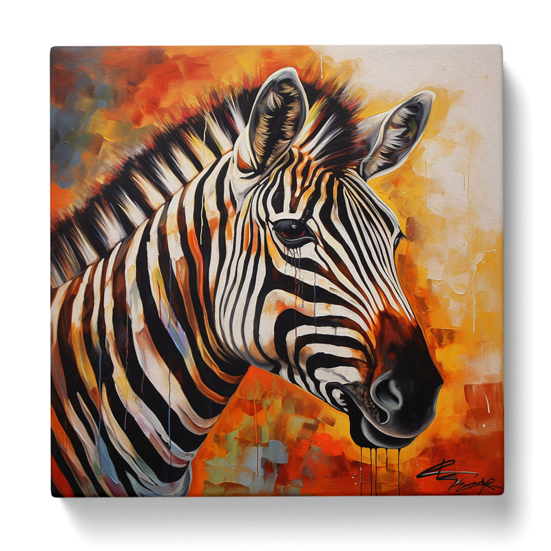Zebra Expressionism No.1 - Wrapped Canvas - Framed Print
