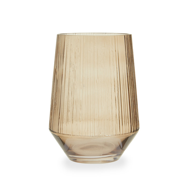 Esma Glass Table Vase, Brown, 20cm H x 15cm W x 15cm D