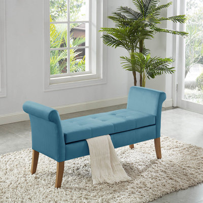 Banc bleu avec rangement Myaisha Finn
