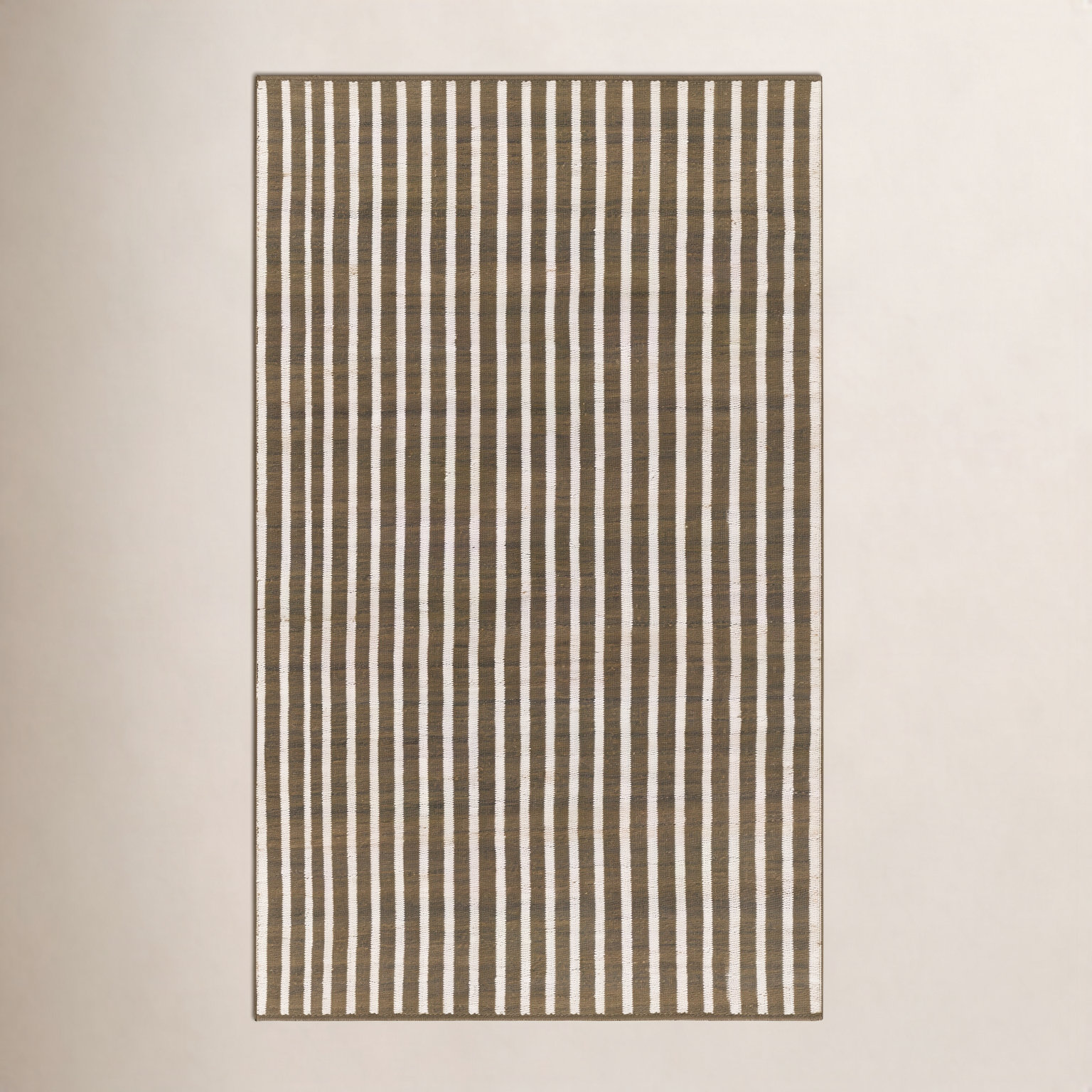 Acerra Brown Hand-Woven Striped Outdoor Rug, Rectangle 2' x 3'