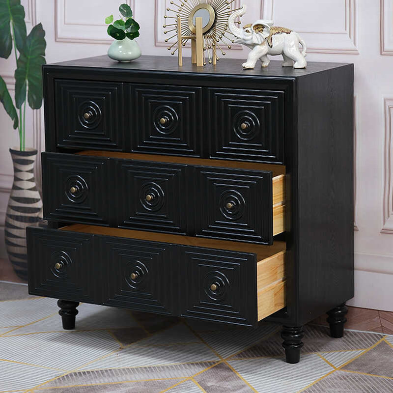 Commode décorative à trois tiroirs d'inspiration rétro
